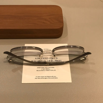 
Monturas de gafas redondas con aros transparentes, gris coco - Imagen 4