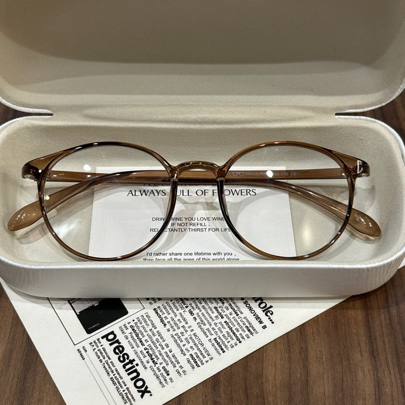 
Monturas de gafas cuadradas redondeadas con varillas finas, color marrón té, negro o transparente