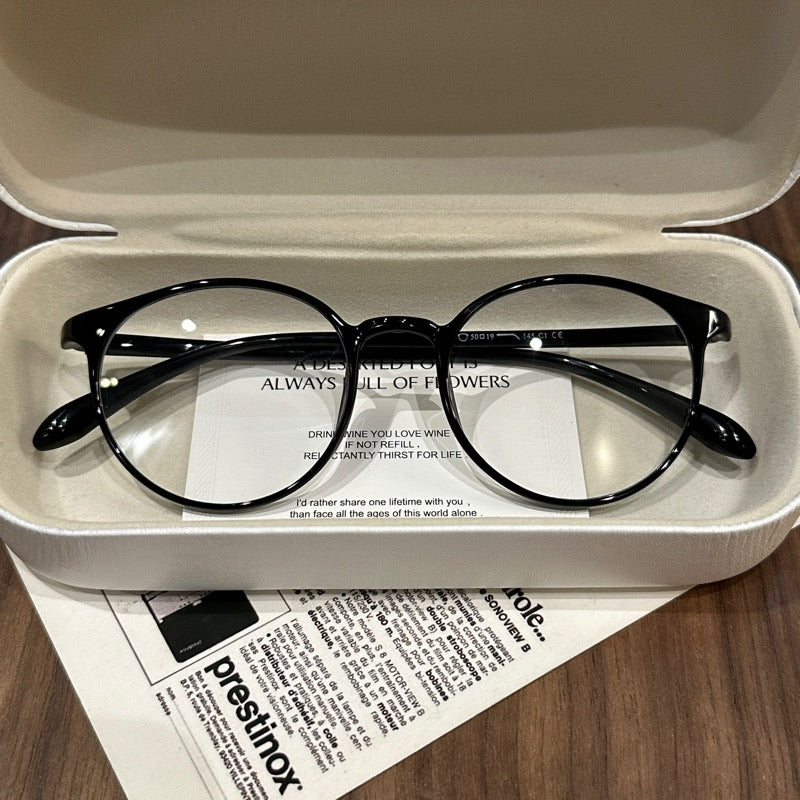 
Monturas de gafas cuadradas redondeadas con varillas finas, color marrón té, negro o transparente - Negro