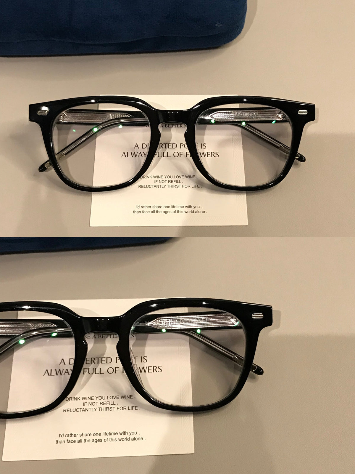 
Montura de gafas rectangular de  borde grueso para hombre, negra