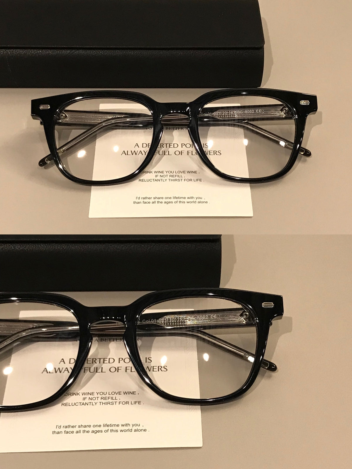 
Montura de gafas rectangular de  borde grueso para hombre, negra