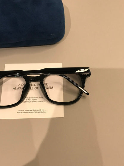
Montura de gafas rectangular de  borde grueso para hombre, negra - Imagen 8