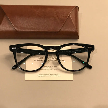 
Montura de gafas cuadrada extragrande para hombre con frente grueso, negra - Imagen 3