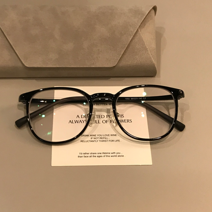 
Monturas de gafas cuadradas con bordes finos y puente curvo, negras - Imagen 7