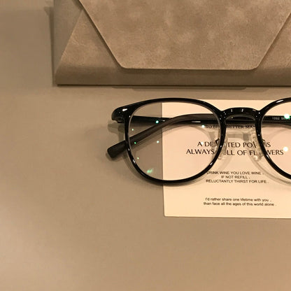 
Monturas de gafas cuadradas con bordes finos y puente curvo, negras - Imagen 9