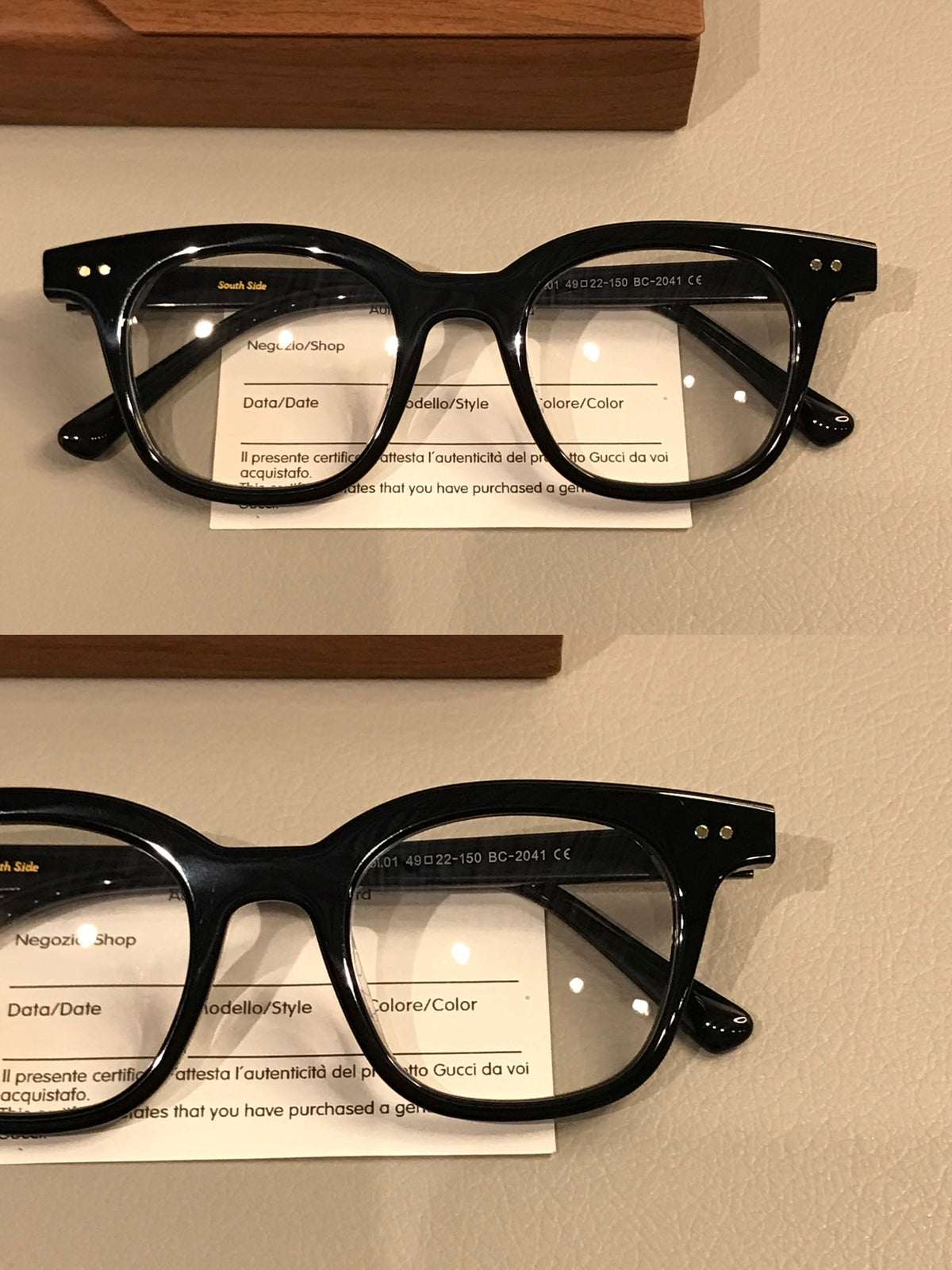 
Montura de gafas rectangular retro con remaches en las esquinas, carey - Imagen 4