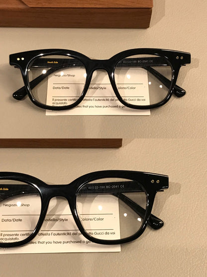 
Montura de gafas rectangular retro con remaches en las esquinas, carey - Imagen 4