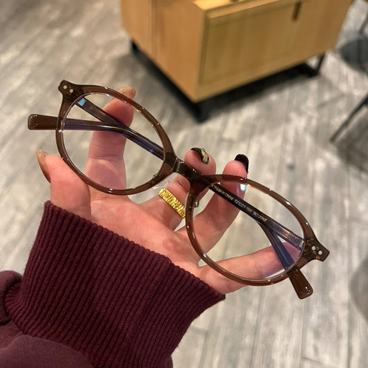 Monturas de gafas retro cuadradas redondeadas con bordes anchos, carey