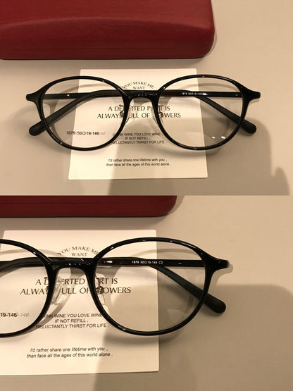 
Monturas de gafas redondas con varillas anchas y remaches en las esquinas, negro, carey o marrón caramelo - Imagen 2