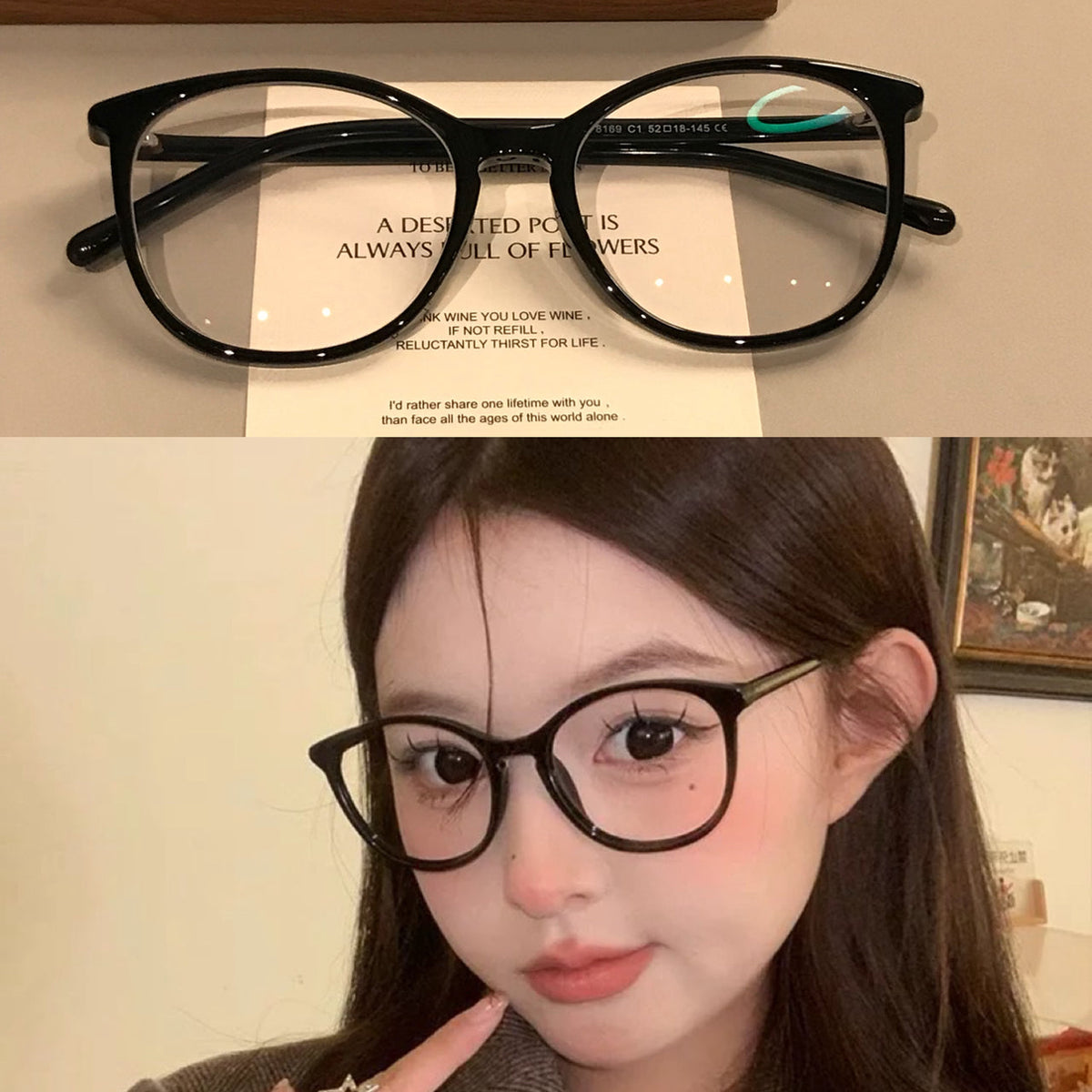 
Monturas de gafas cuadradas redondeadas con varillas delgadas y detalles en las esquinas, cinco colores - Imagen 2