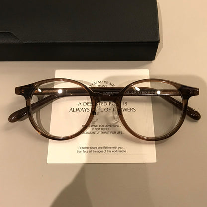 
Monturas de gafas redondas compactas estilo Boston, carey, negro  o marrón té transparente - Imagen 9