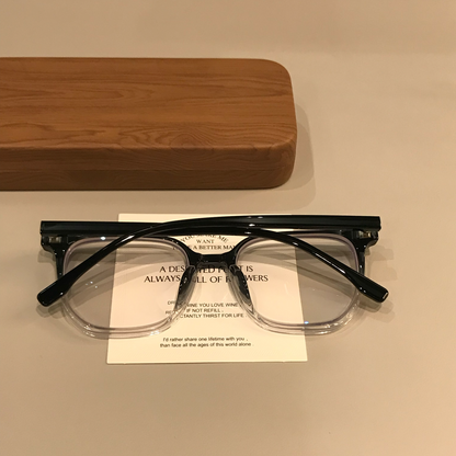 
Montura de gafas cuadrada extragrande para hombre con acabado degradado, negro - Imagen 4