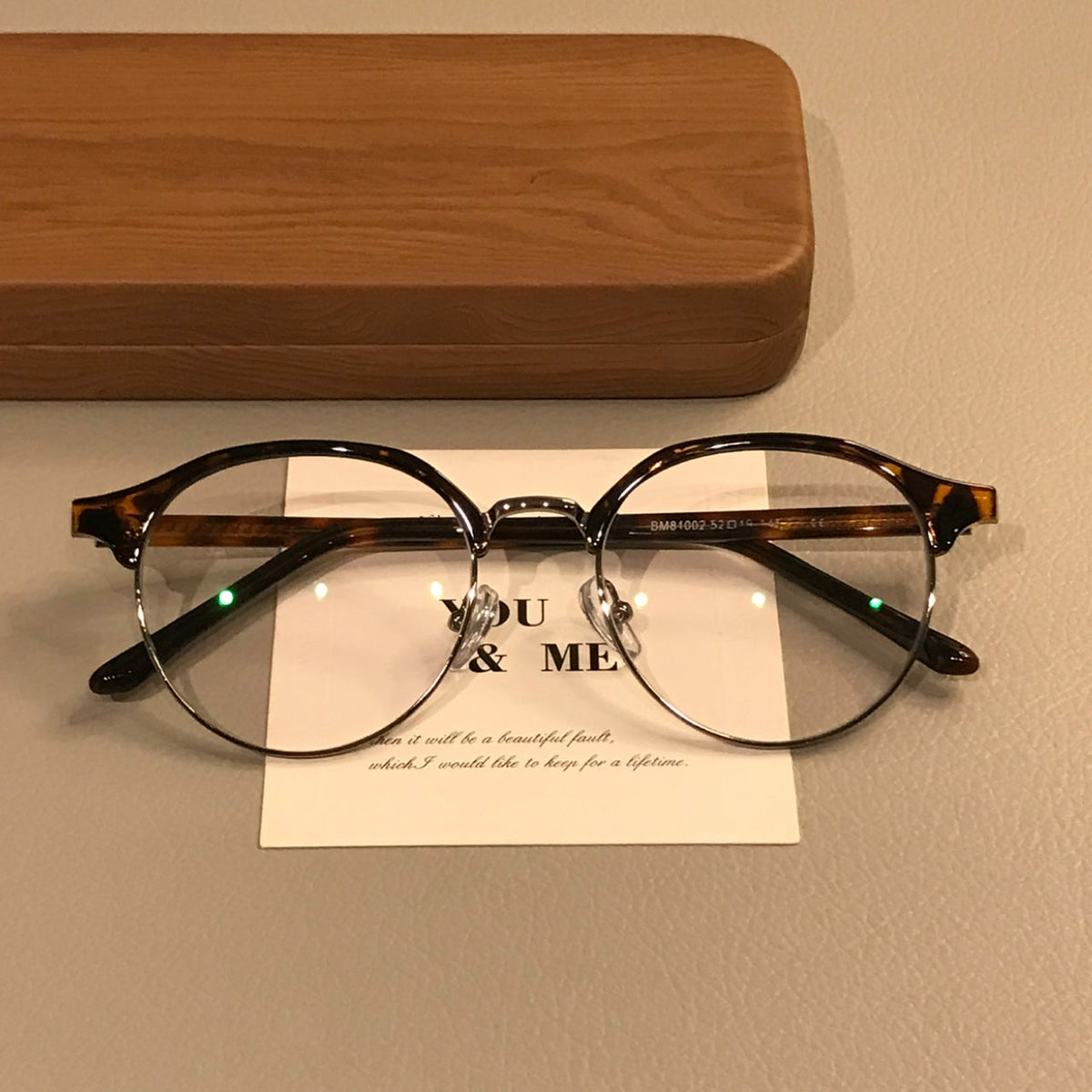 
Montura de gafas ovalada estilo browline para hombre, carey, negro/plata o negro/oro