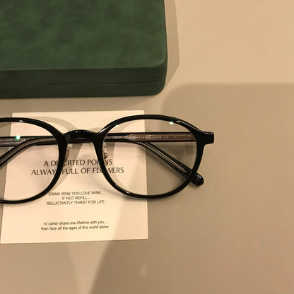 
Montura de gafas redondas para hombre con aros y varillas finos, negro - Imagen 2