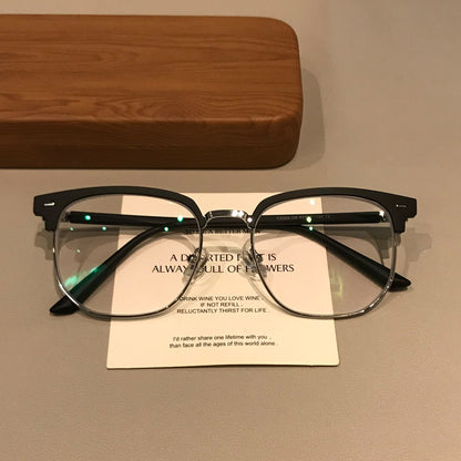 
Montura de gafas rectangular estilo browline para hombre con acabado mate, negro - Imagen 2