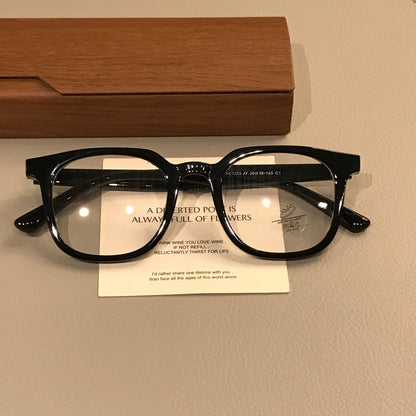 
Montura de gafas cuadrada extragrande para hombre con bordes gruesos mate, negra - Imagen 5