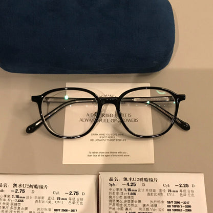 
Monturas de gafas cuadradas redondeadas para hombre con perfil fino, negras - Imagen 2