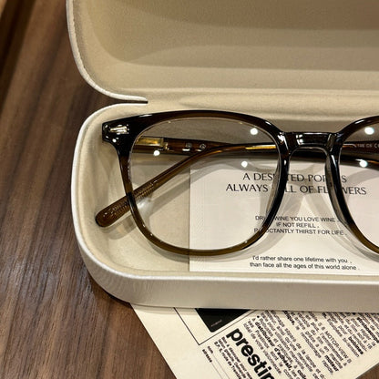 
Monturas de gafas redondeadas de gran tamaño con ceja suave, marrón, gris, negro o verde oliva - Imagen 4