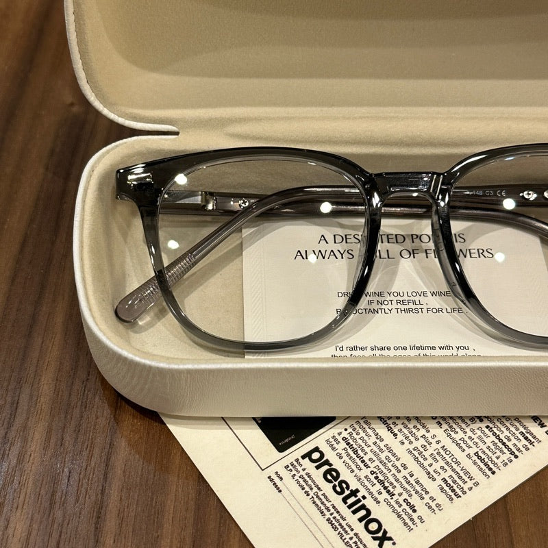 
Monturas de gafas redondeadas de gran tamaño con ceja suave, marrón, gris, negro o verde oliva - Imagen 6
