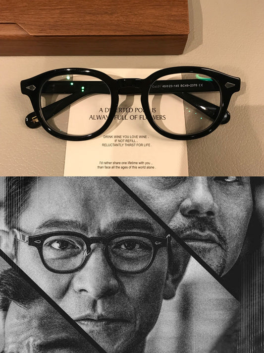 Monturas de gafas ovaladas estilo Boston para hombre con aros gruesos, negro o carey