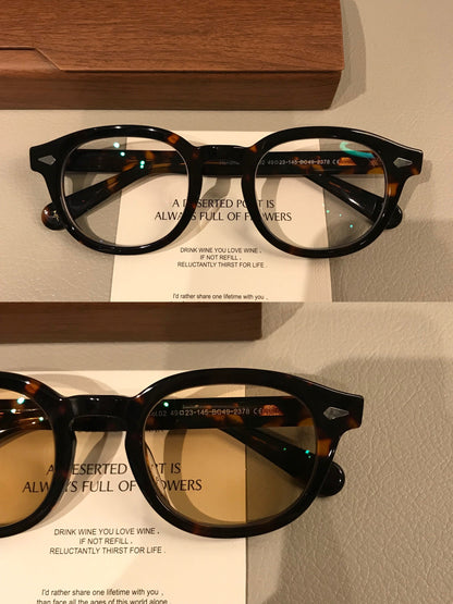 
Monturas de gafas ovaladas estilo Boston para hombre con aros gruesos, negro o carey - Imagen 4
