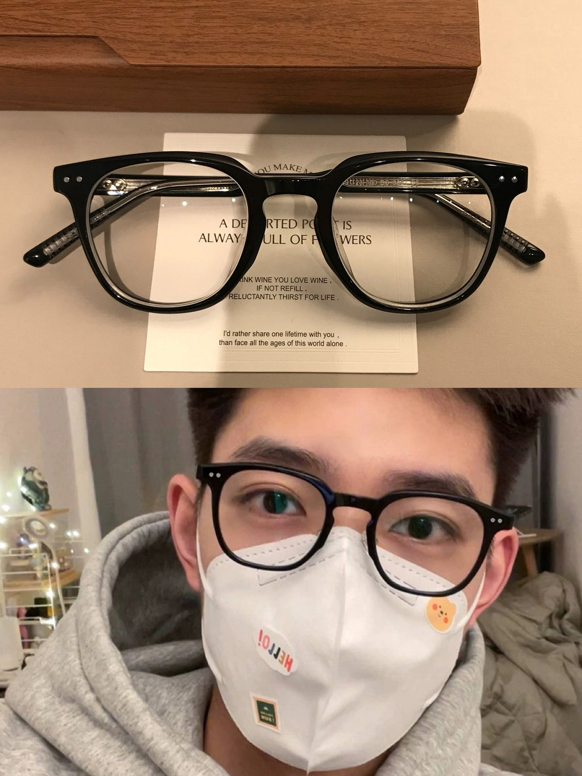 
Monturas de gafas rectangulares para hombre con borde superior ancho, negras