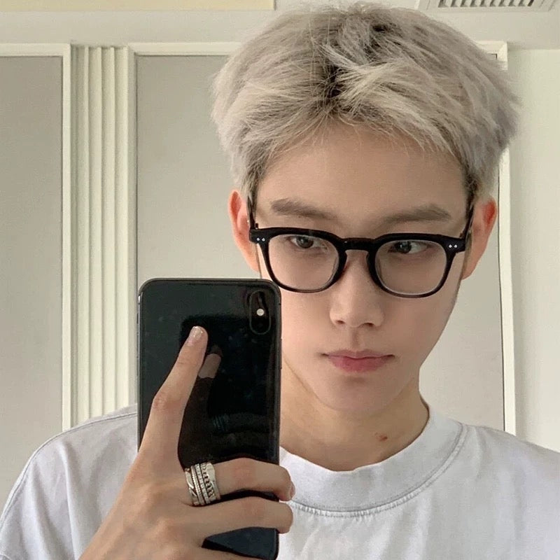 
Monturas de gafas rectangulares para hombre con borde superior ancho, negras