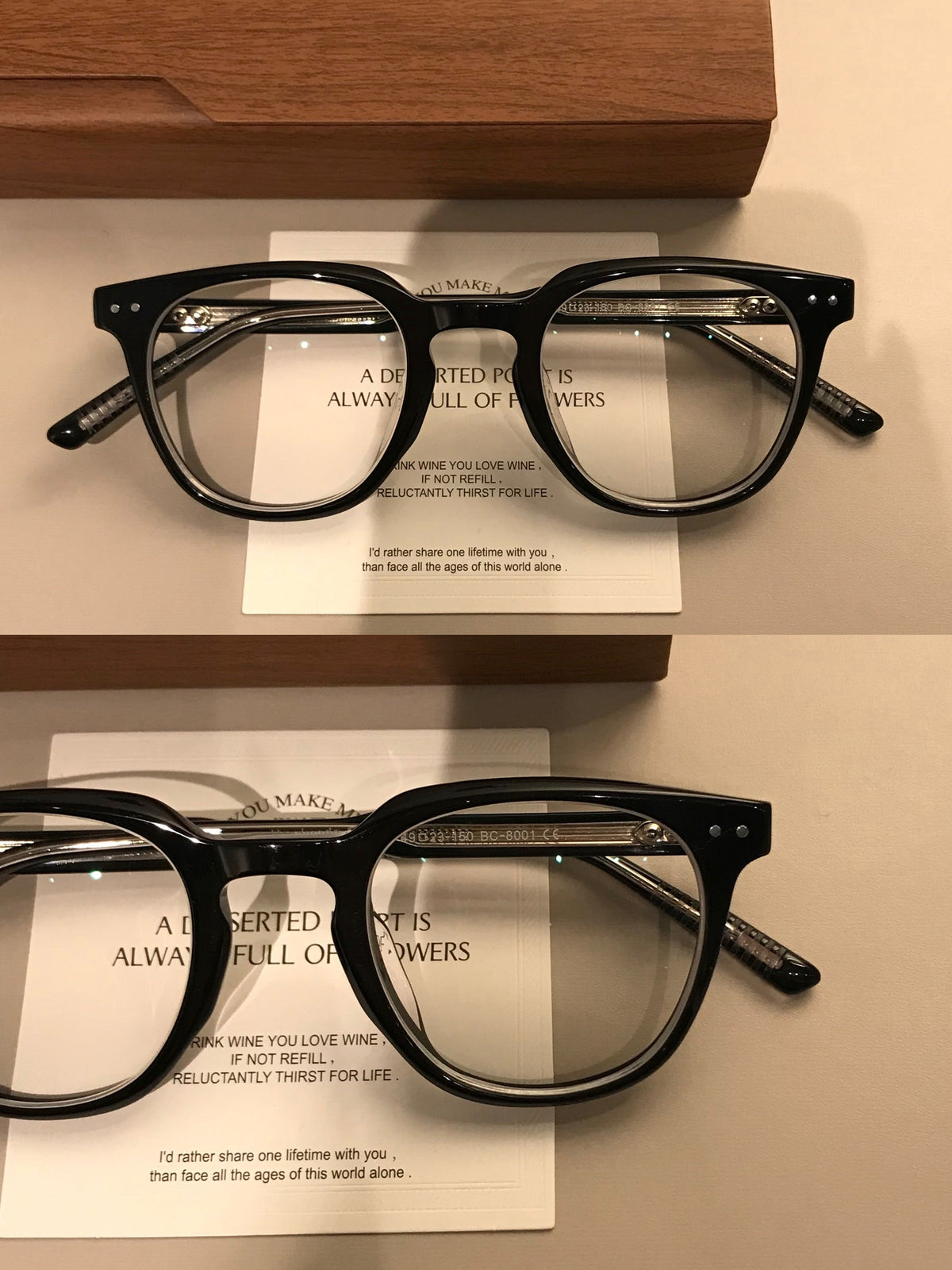 
Monturas de gafas rectangulares para hombre con borde superior ancho, negras