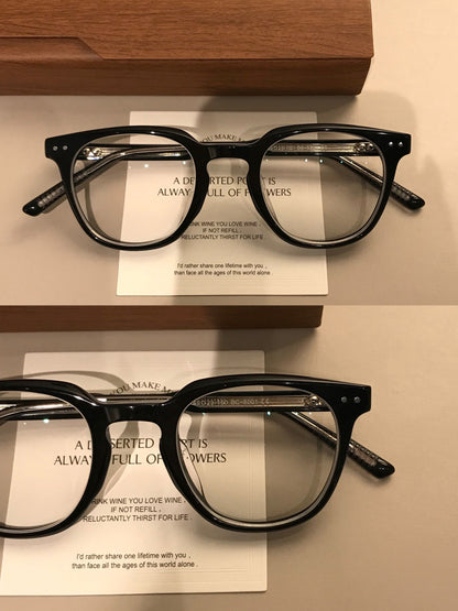 
Monturas de gafas rectangulares para hombre con borde superior ancho, negras - Imagen 7